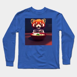 Kawaii Red Panda Eating Ramen Long Sleeve T-Shirt